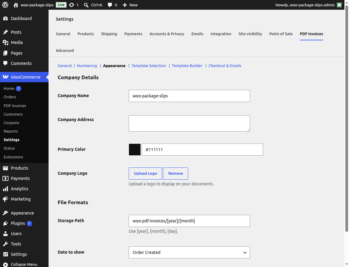 Appearance Settings