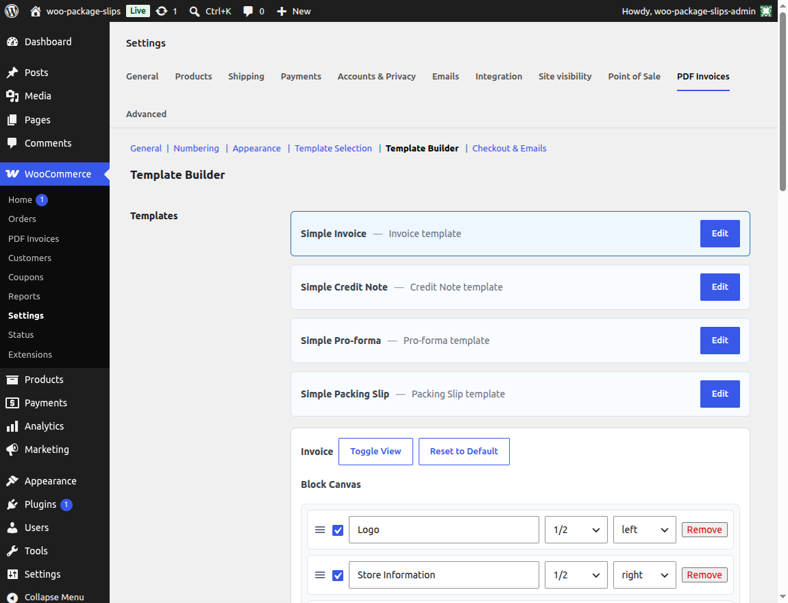 Visual Template Builder