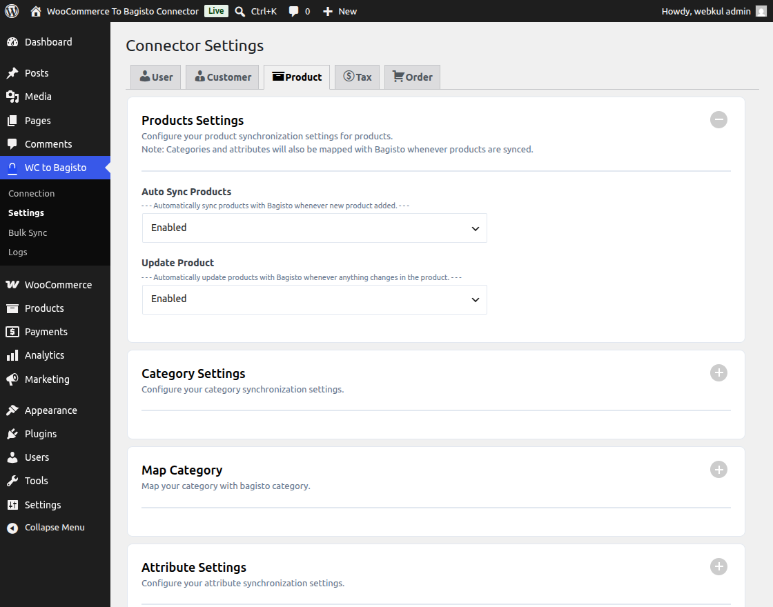 Product Settings