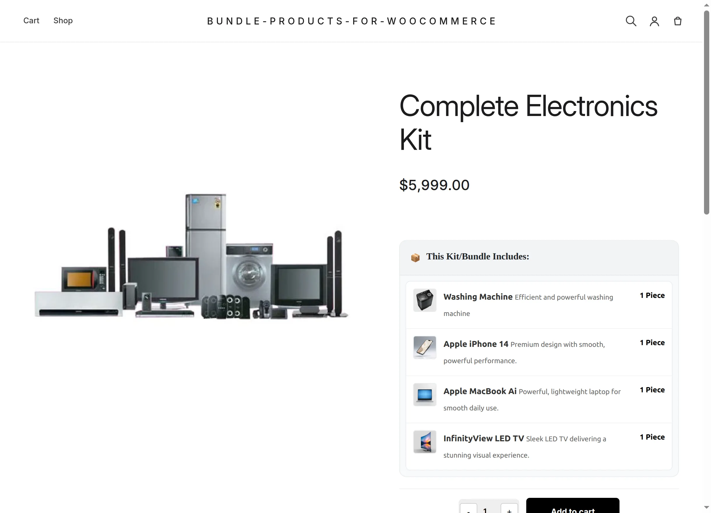 Fixed-price bundle page