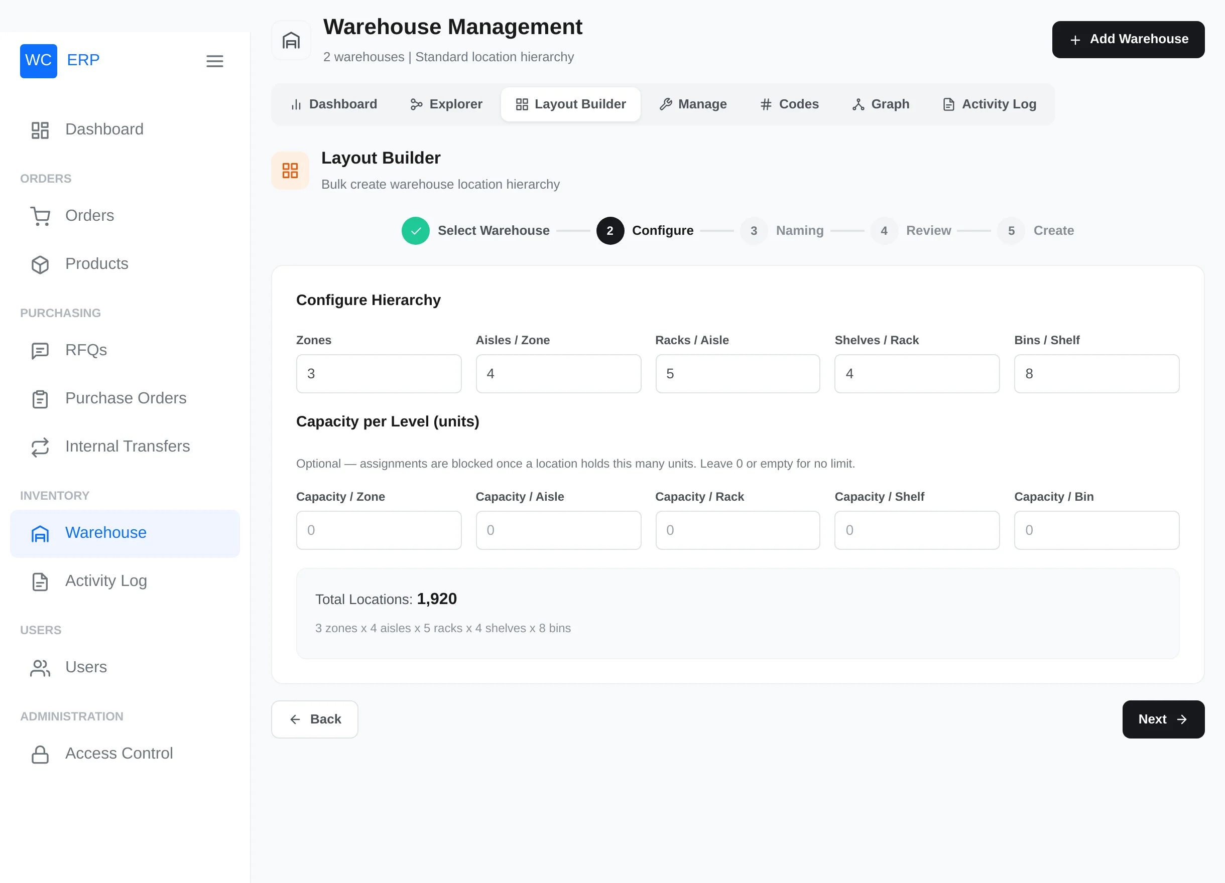 Layout Builder — configure