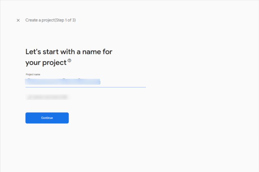 Naming the new Firebase project