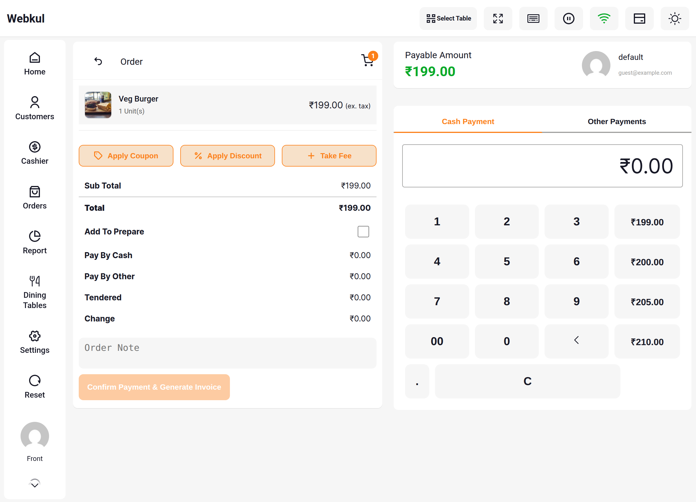 The Add To Prepare checkbox on the POS payment page
