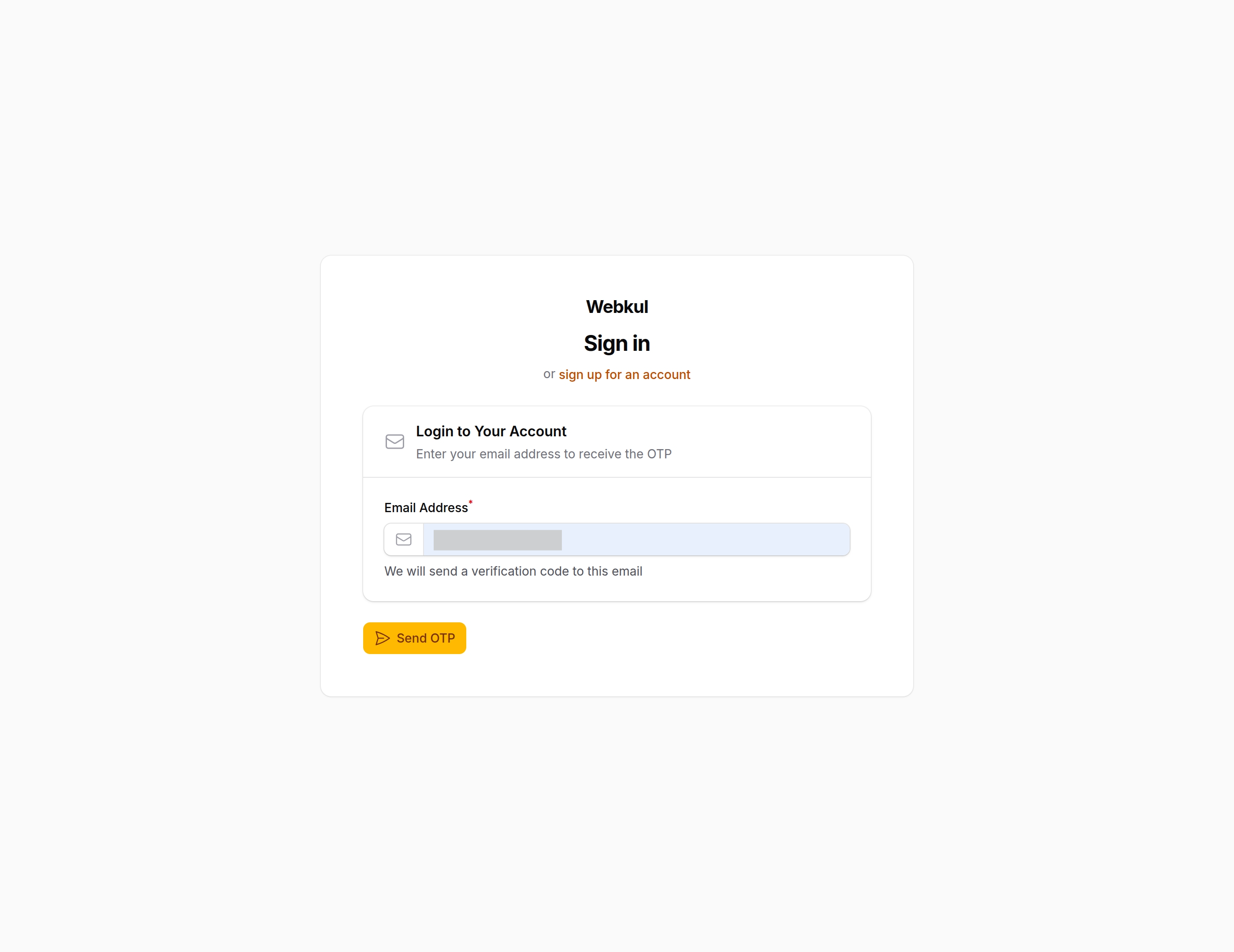 Enter Email for Sign In