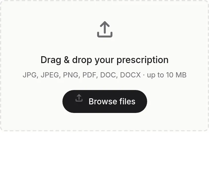 Drag-and-drop prescription upload box