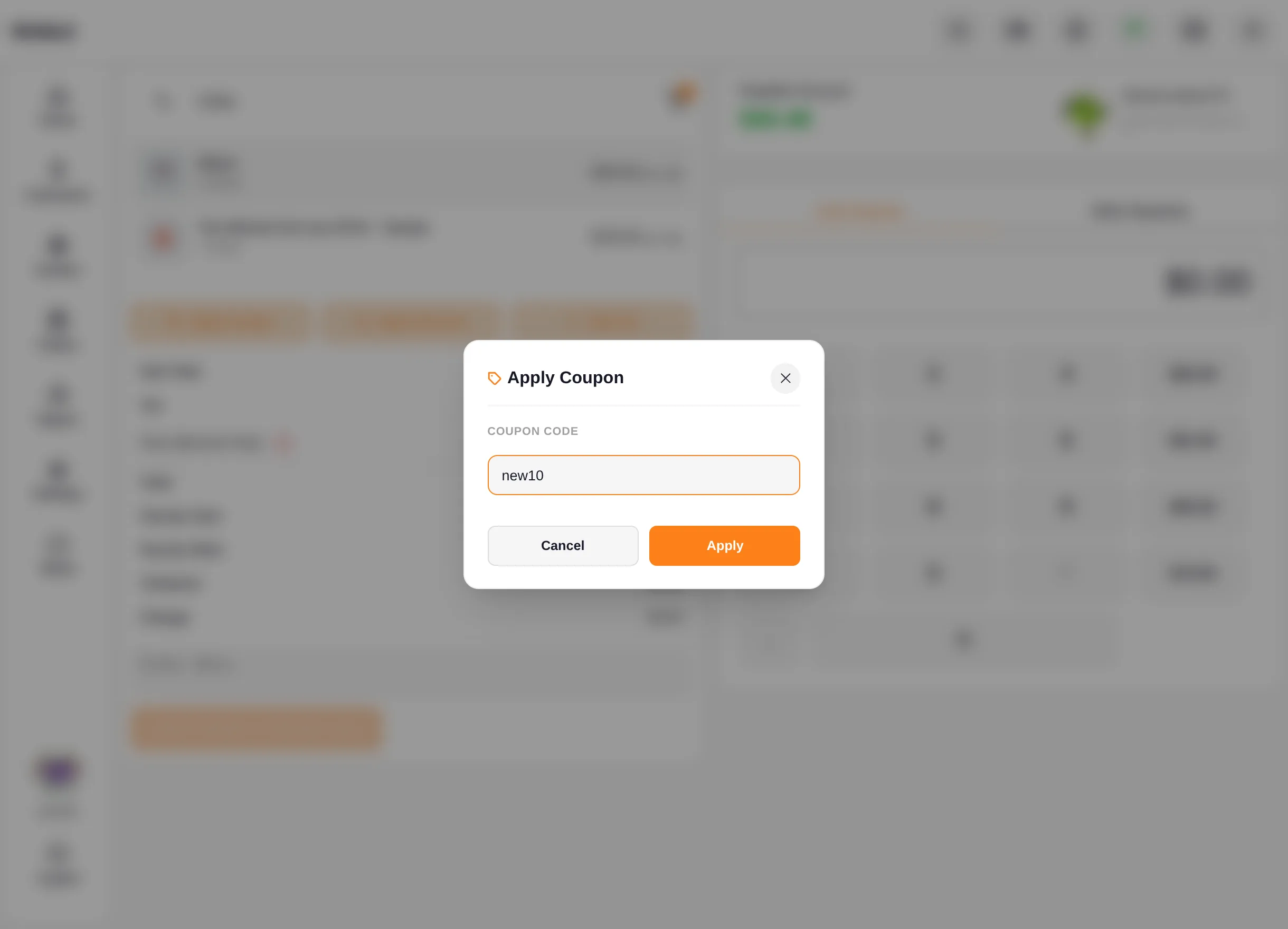 Apply Coupon Popup