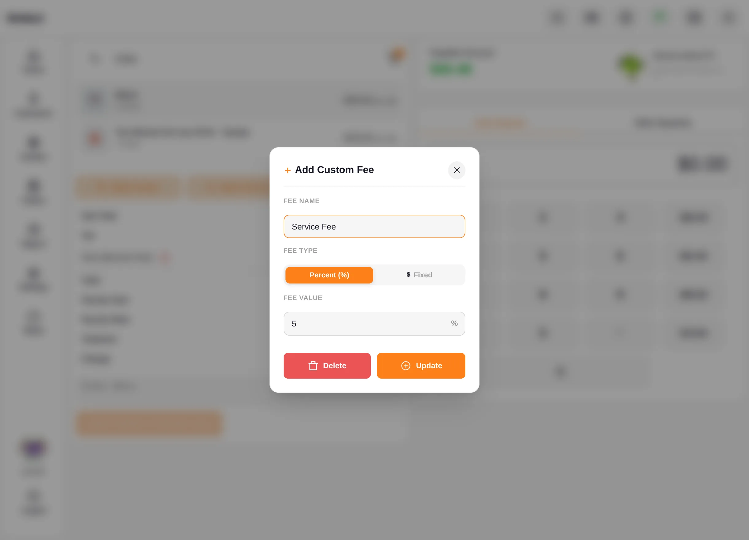 Add Custom Fee Popup