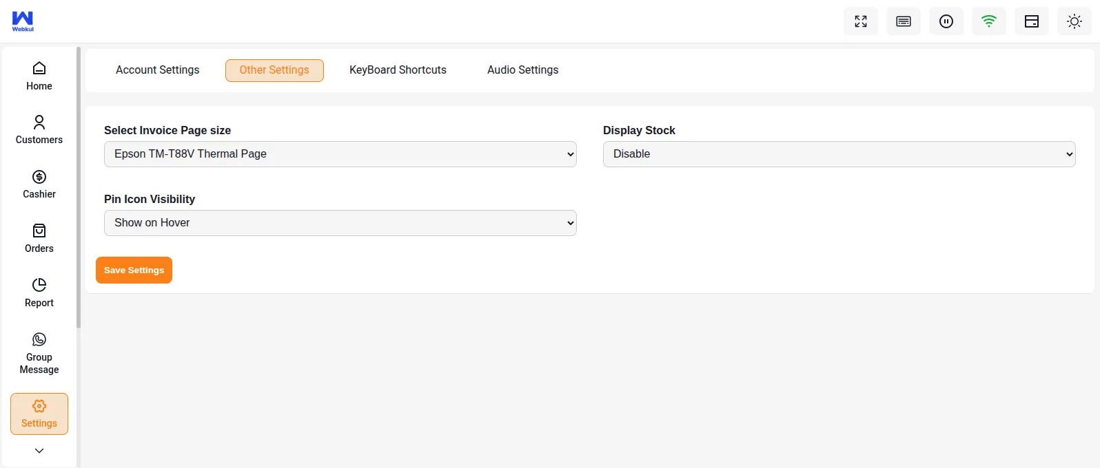 Display Stock Setting Disabled