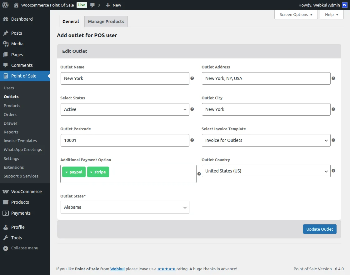 ManageoutletAndPosUser