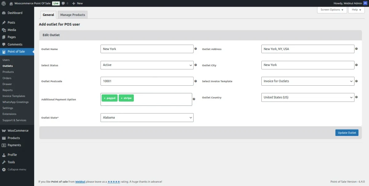 ManageoutletAndPosUser