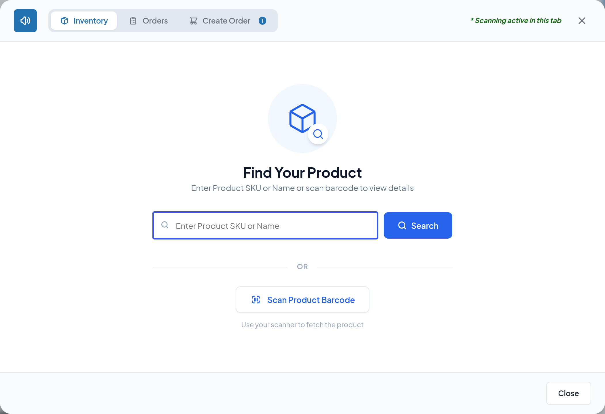 Find Your Product search screen