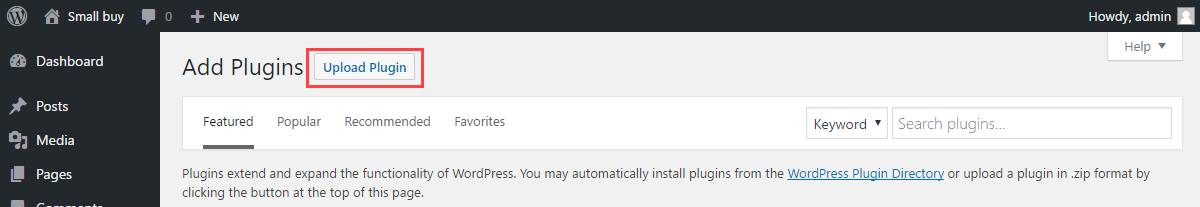 Upload Plugin Archive