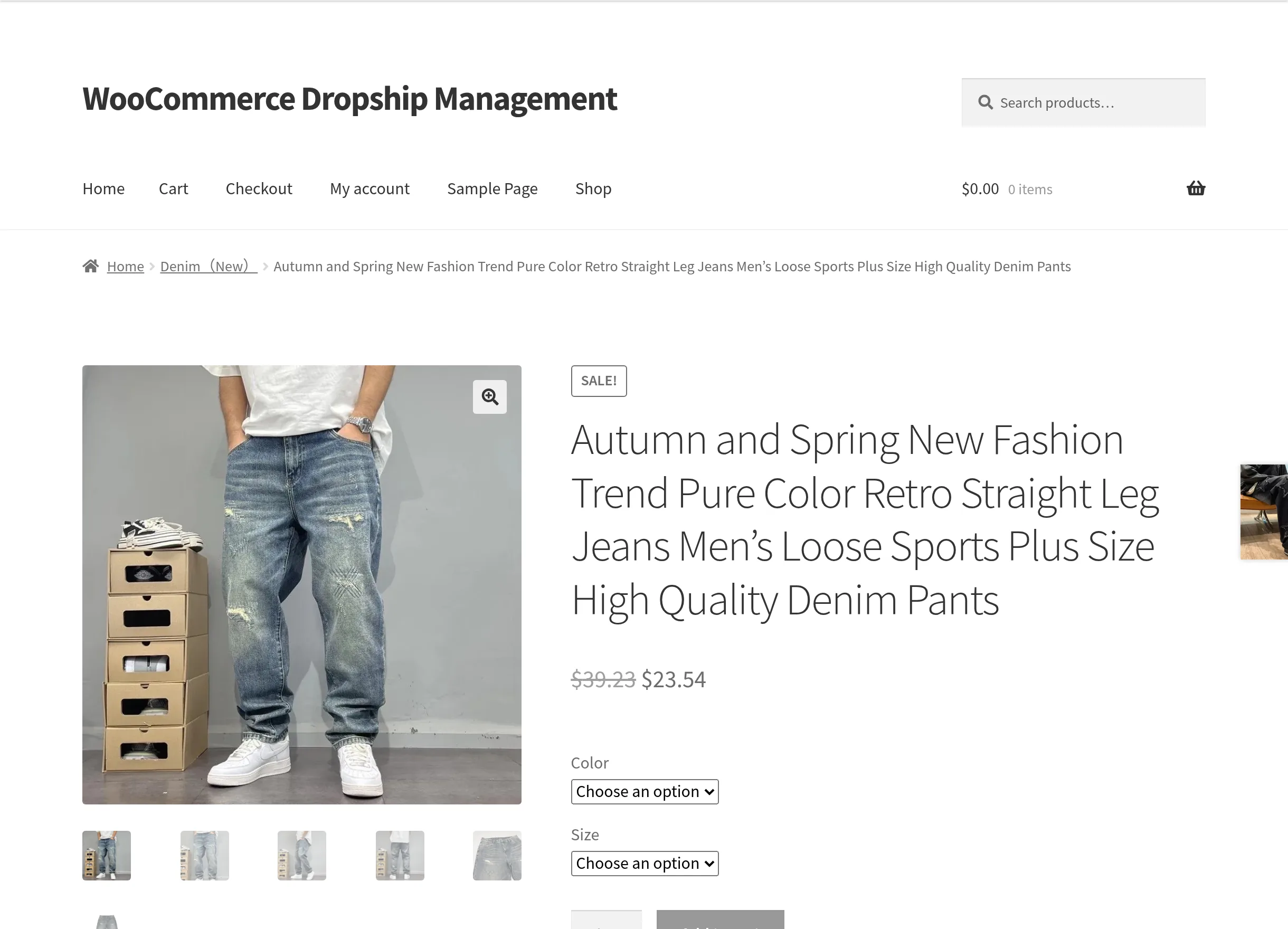 An imported AliExpress product on the storefront