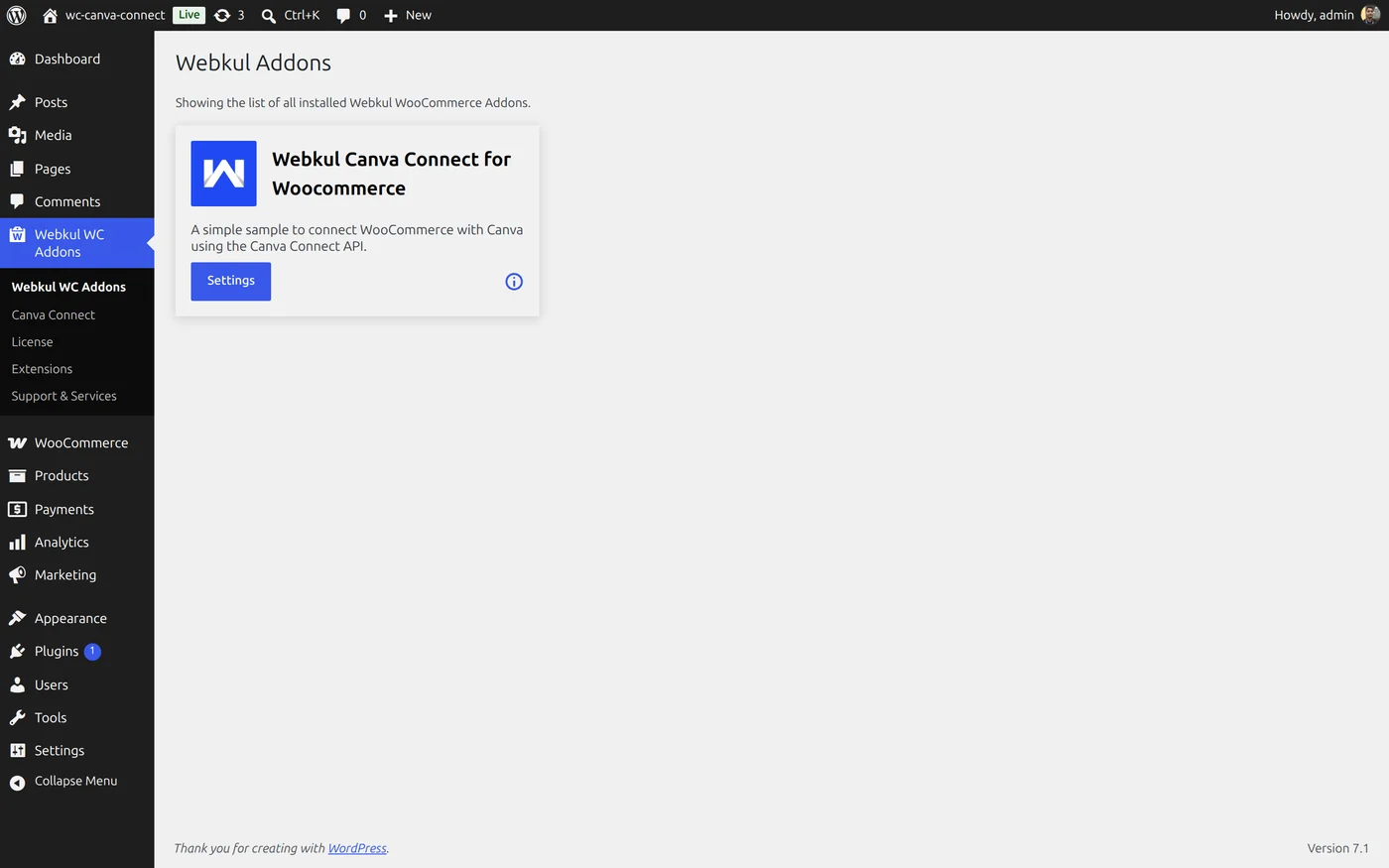 Webkul WC Addons Menu List