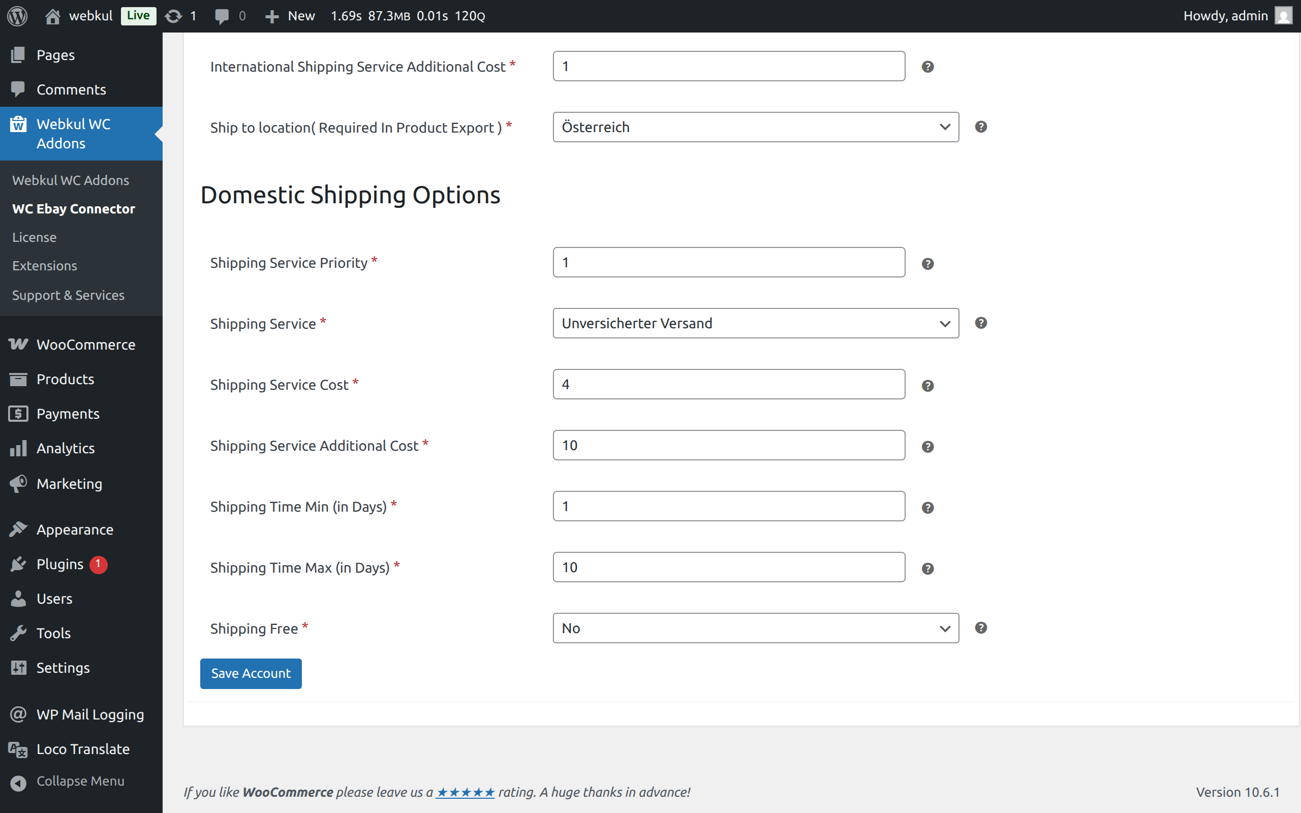 Domestic Shipping