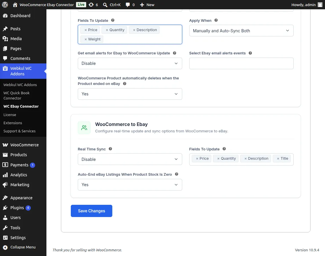 WooCommerce to eBay Sync