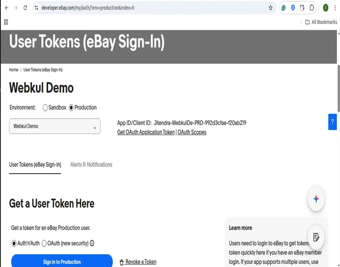 Sign in to Production
