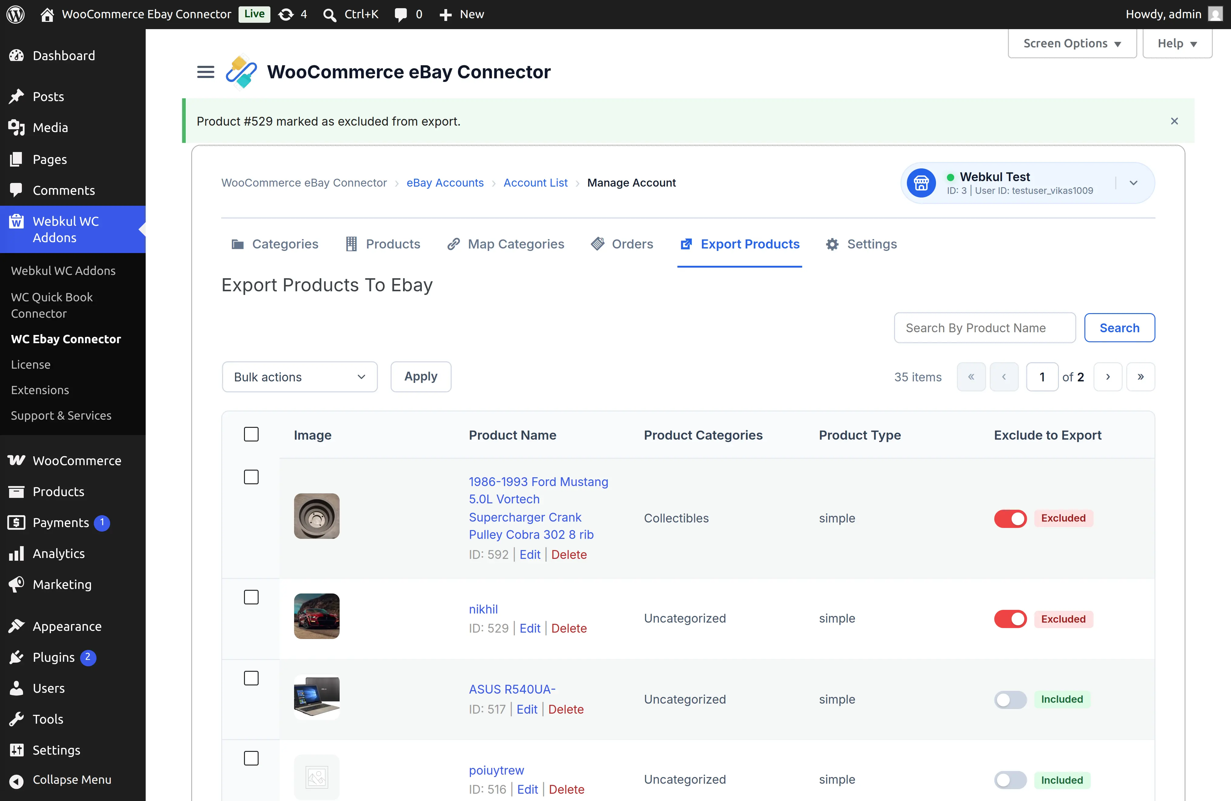 Exclude Product from Export