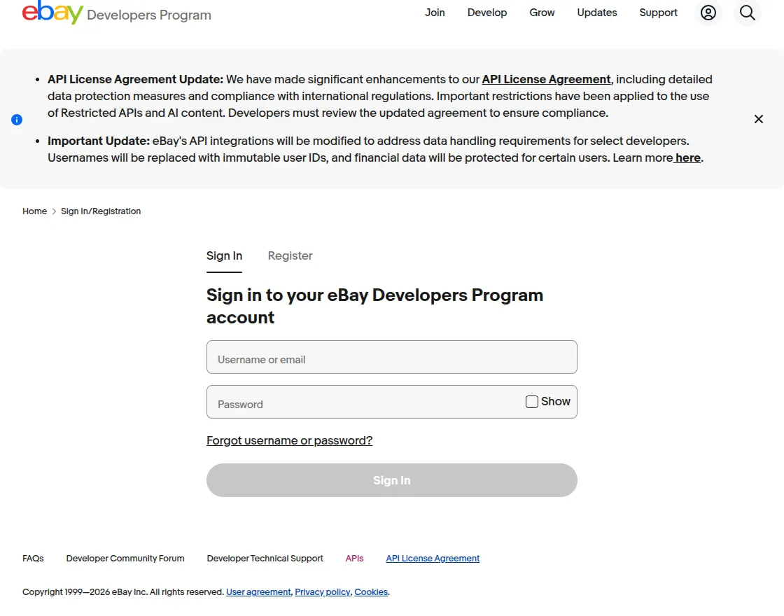 eBay Sandbox Login