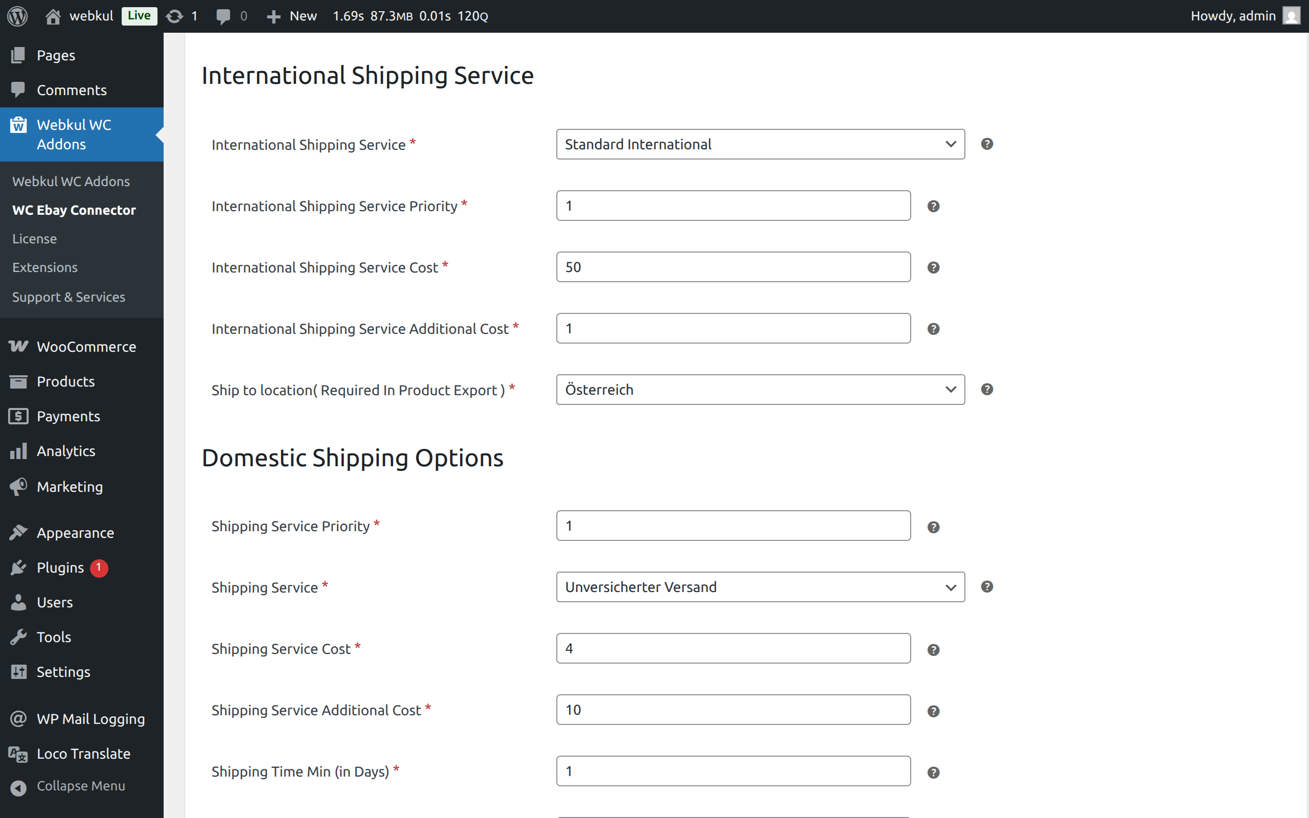International Shipping