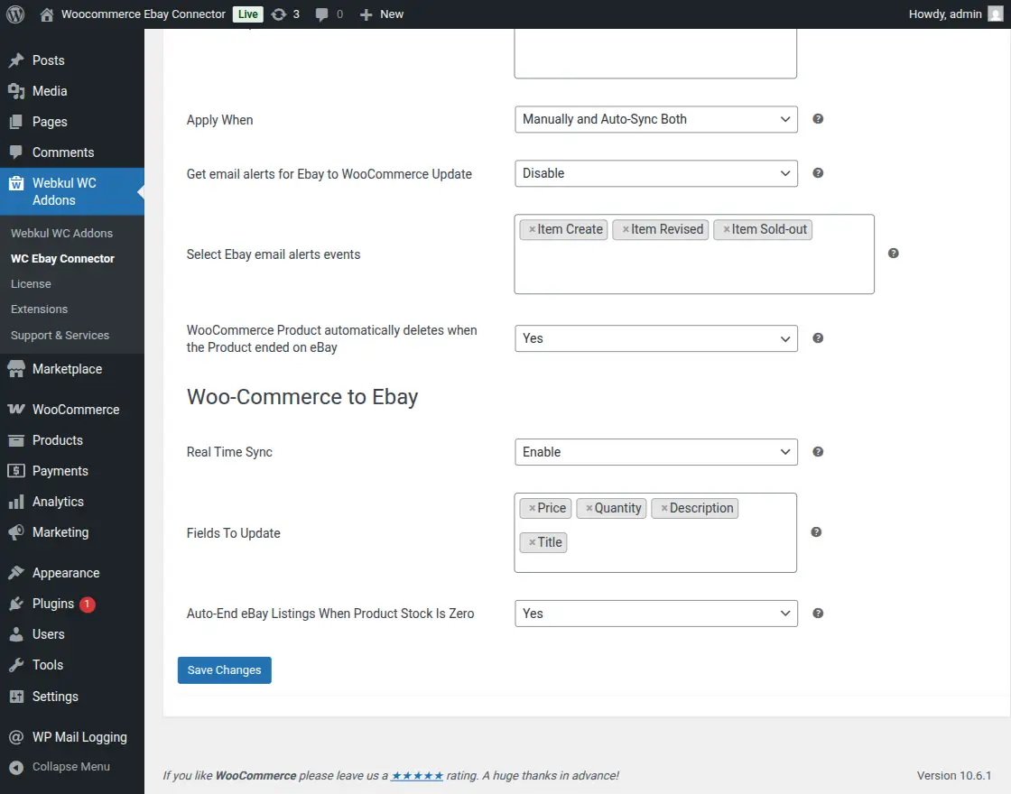 WooCommerce to eBay Sync