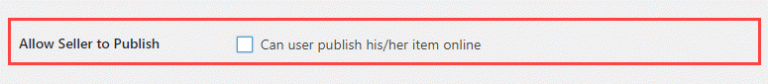 Allow Vendor to Publish Setting