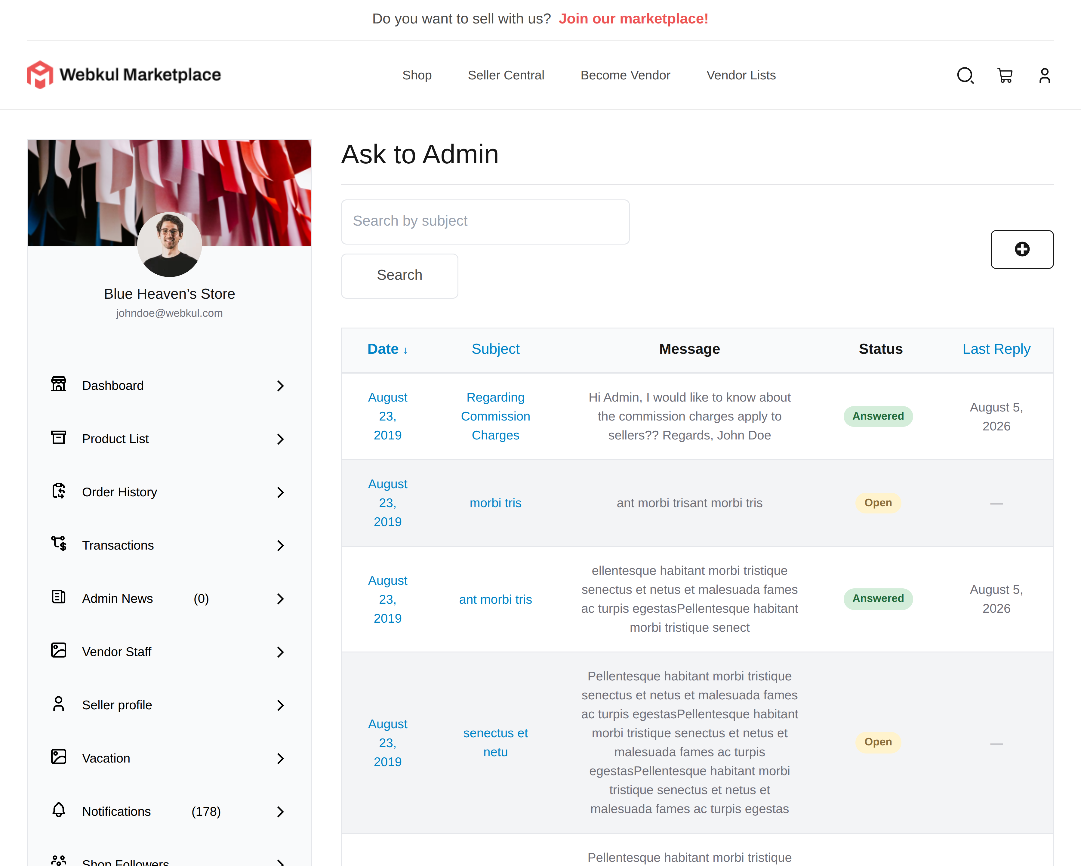 Ask to Admin Thread