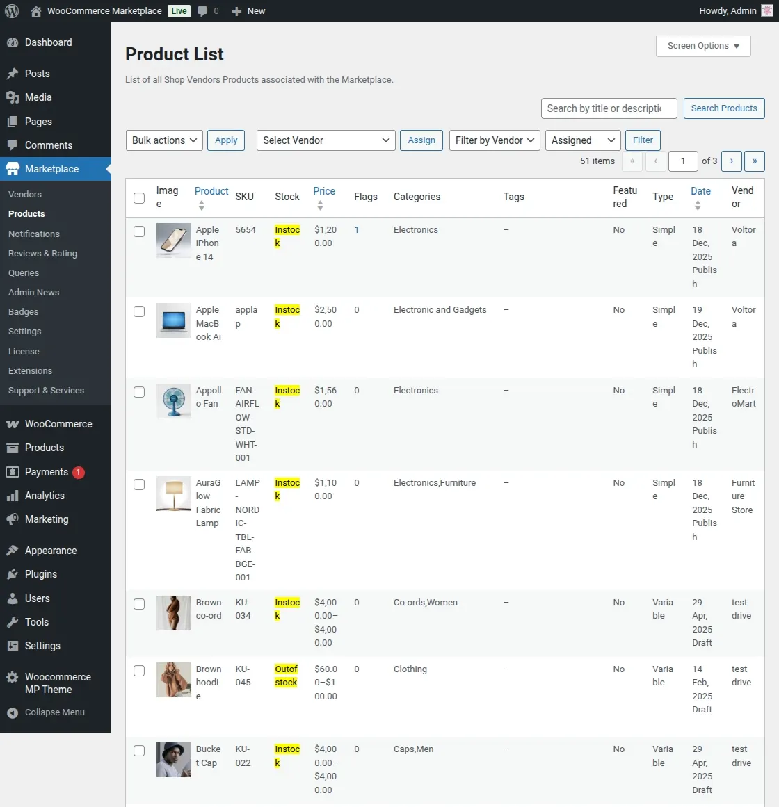 Product List – All Products