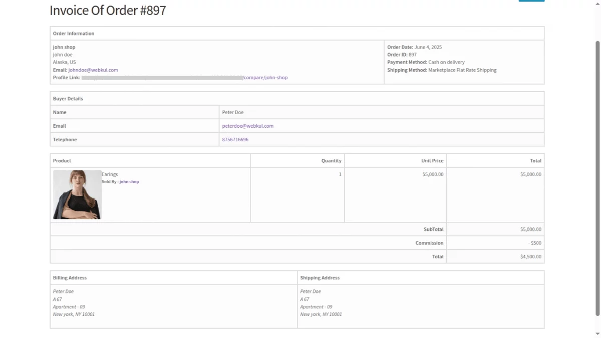 Seller Invoice Print
