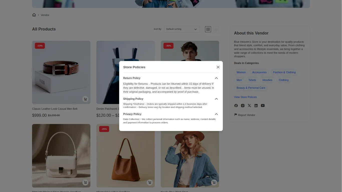 Vendor Profile Policies