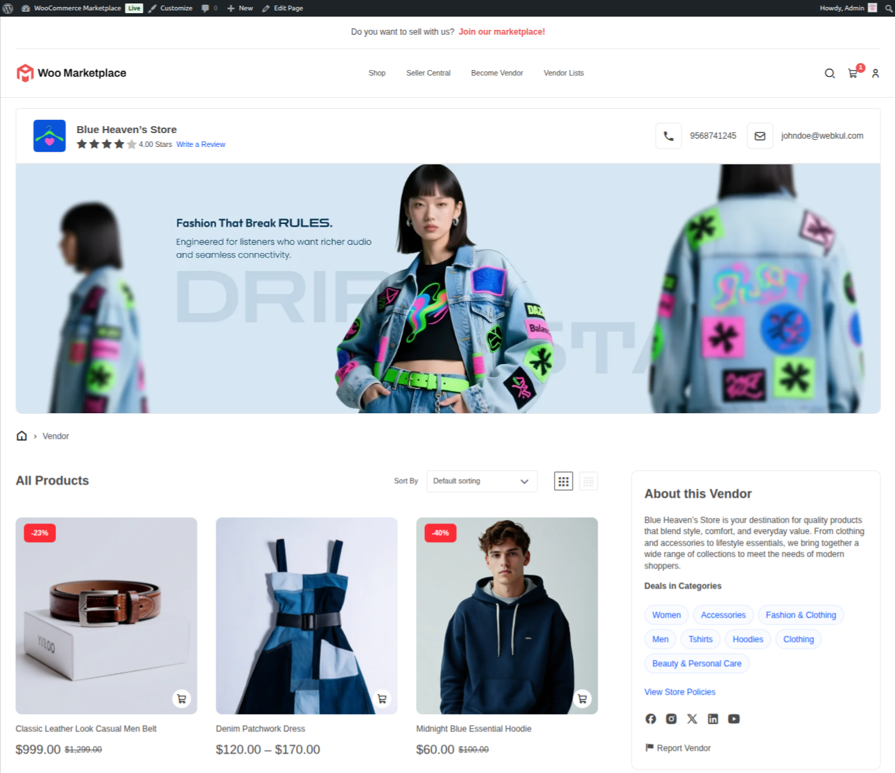 Vendor Profile Frontend
