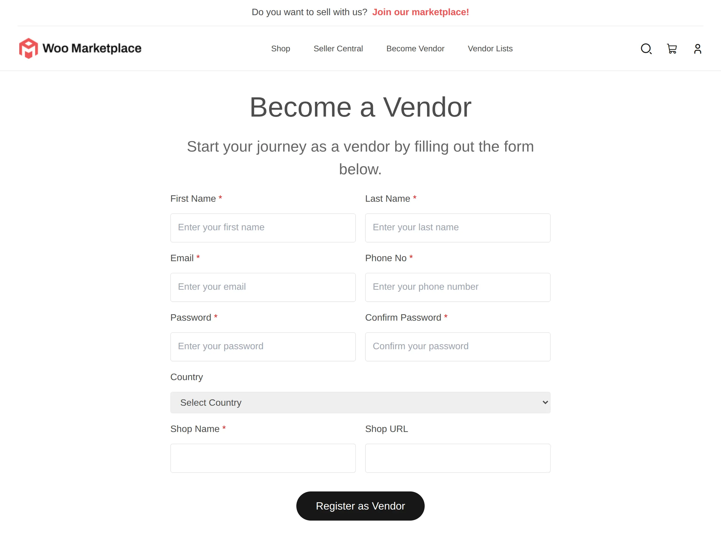 Seller Central Registration Form