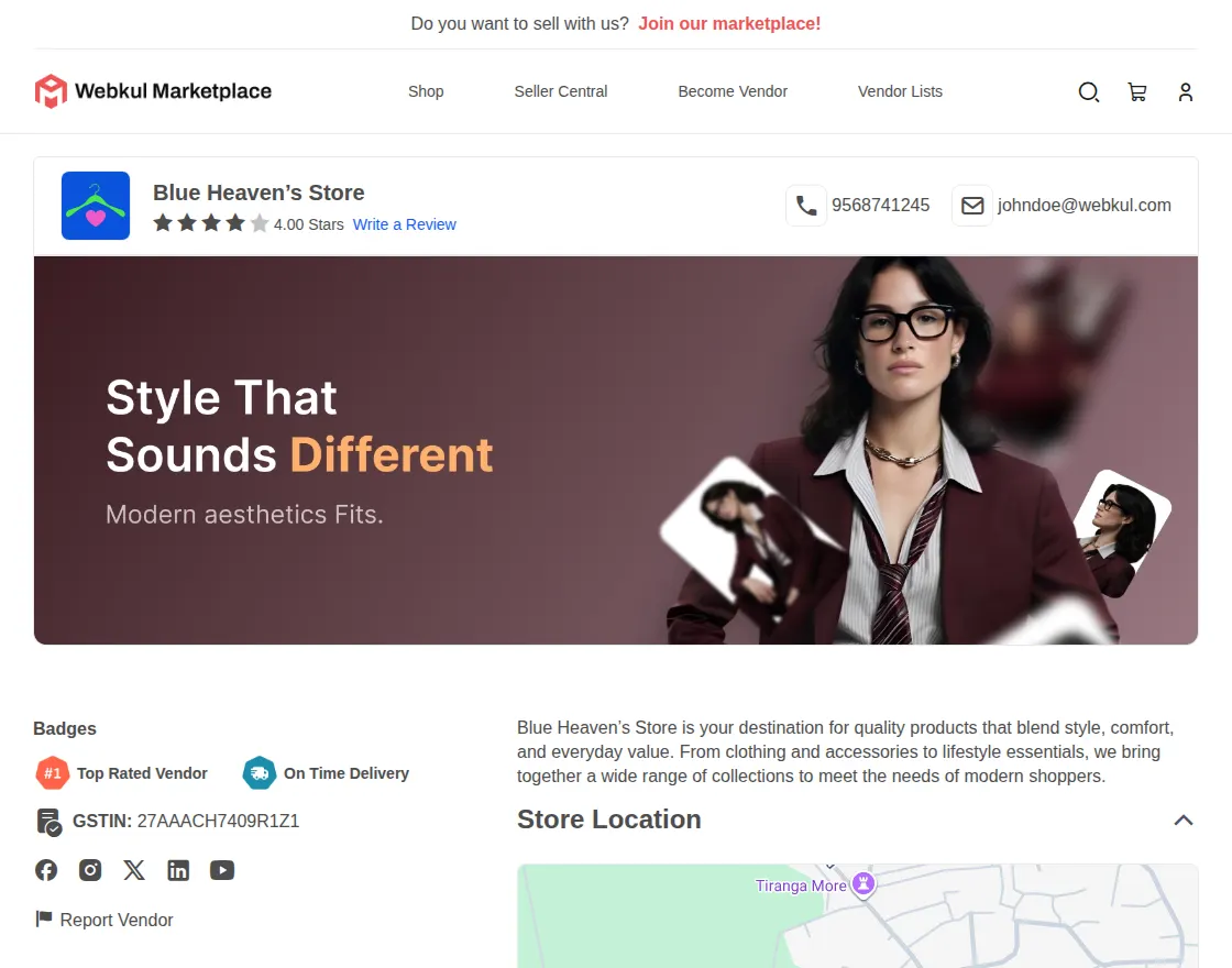 Vendor Profile Badge Display