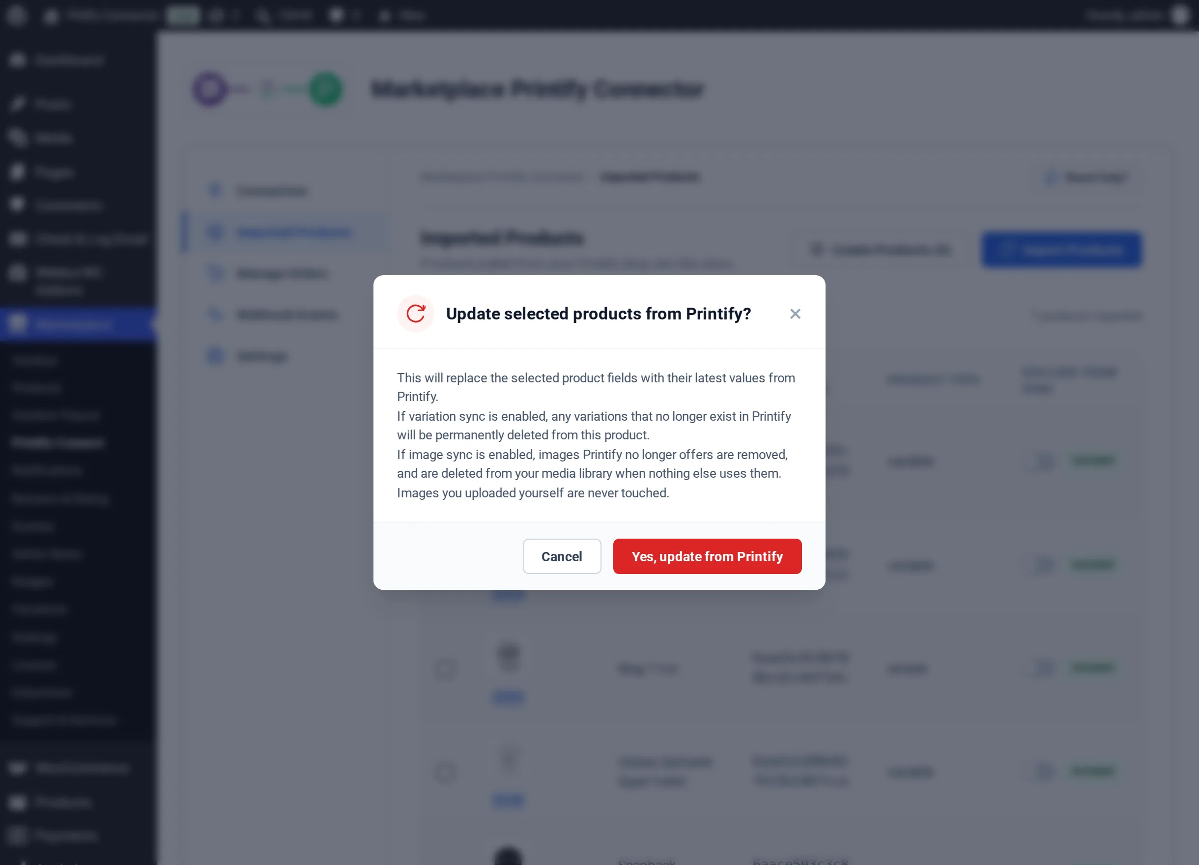 Update from Printify confirmation