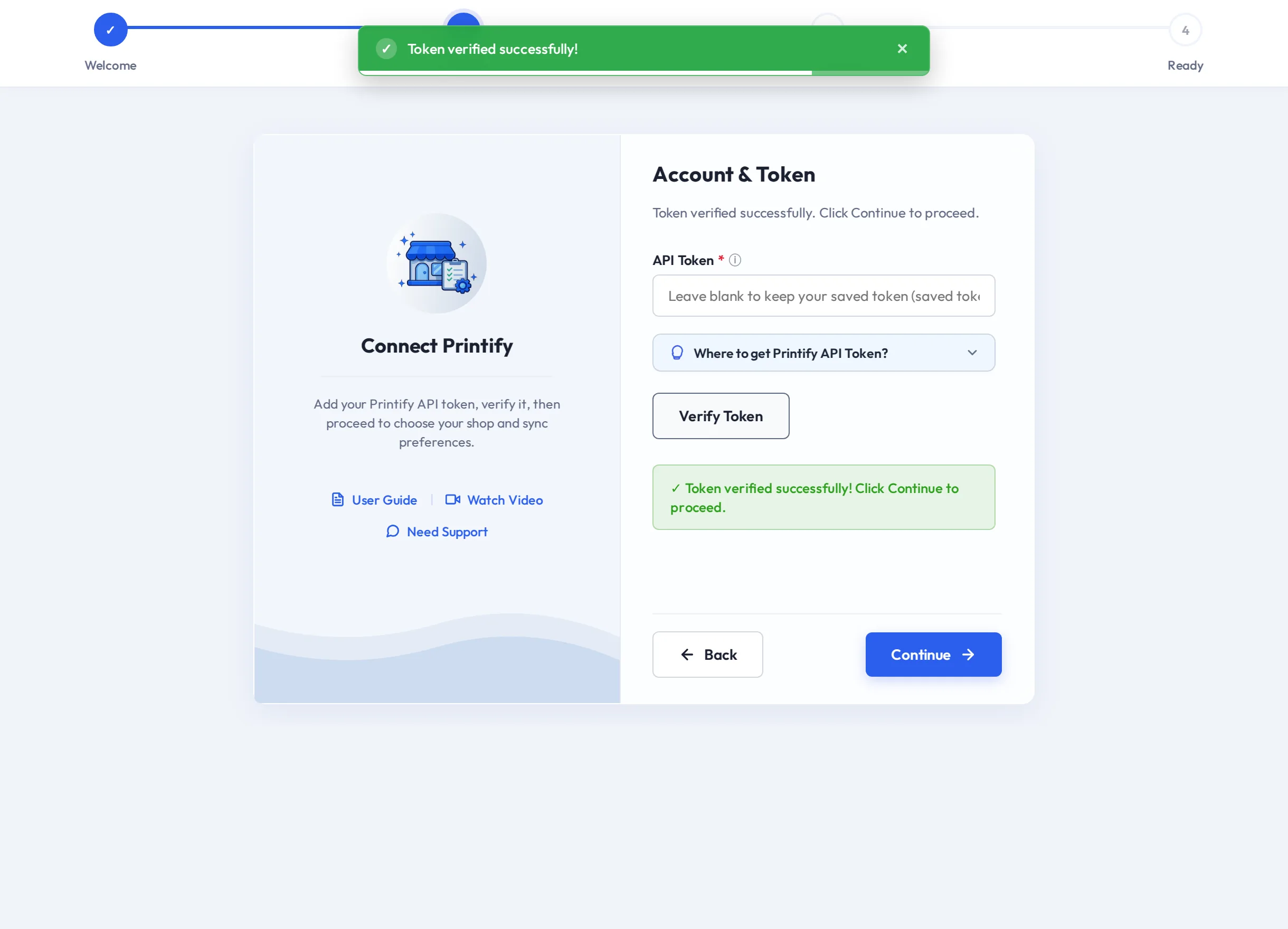 Token verified successfully