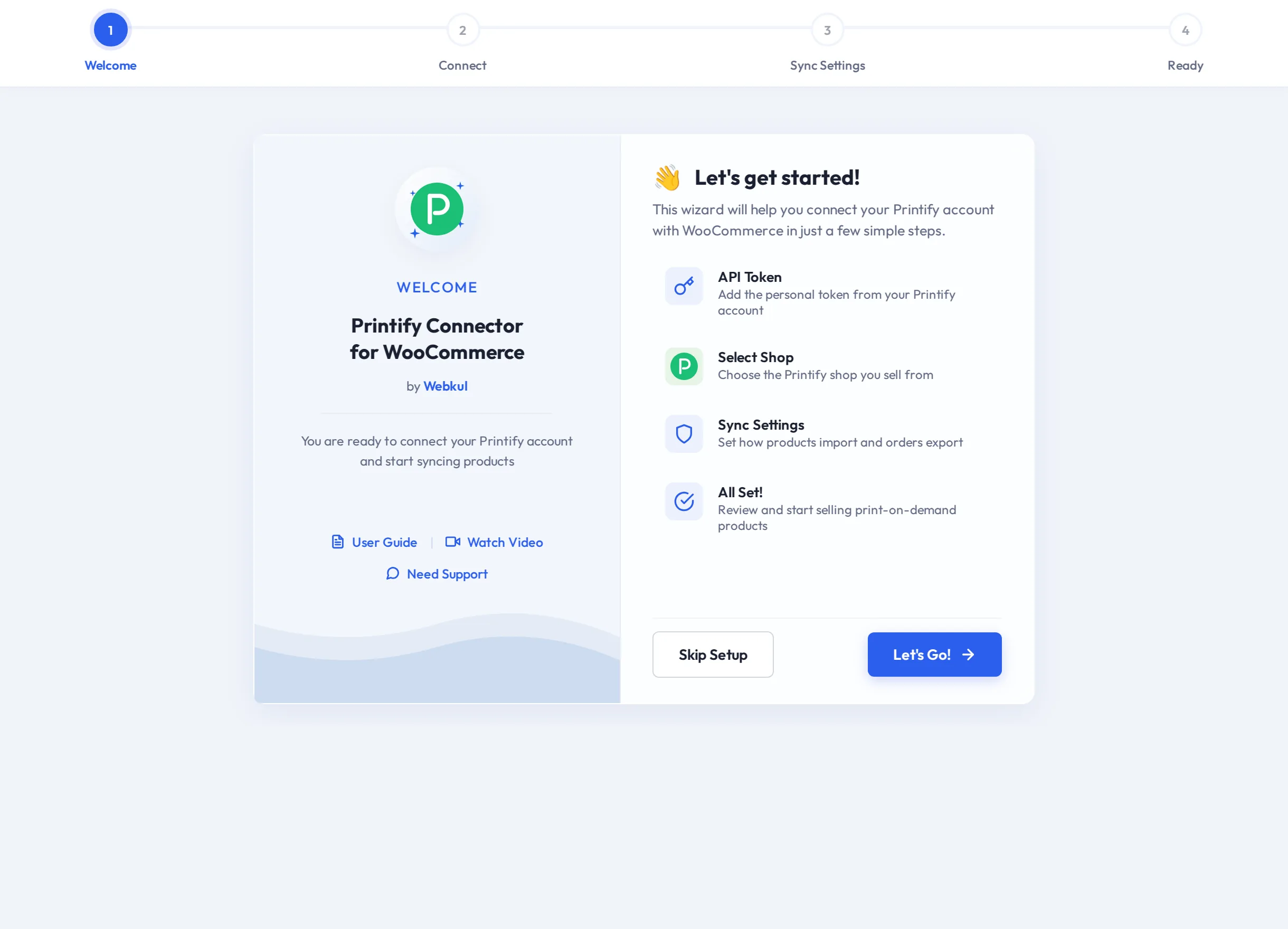 Setup wizard welcome step