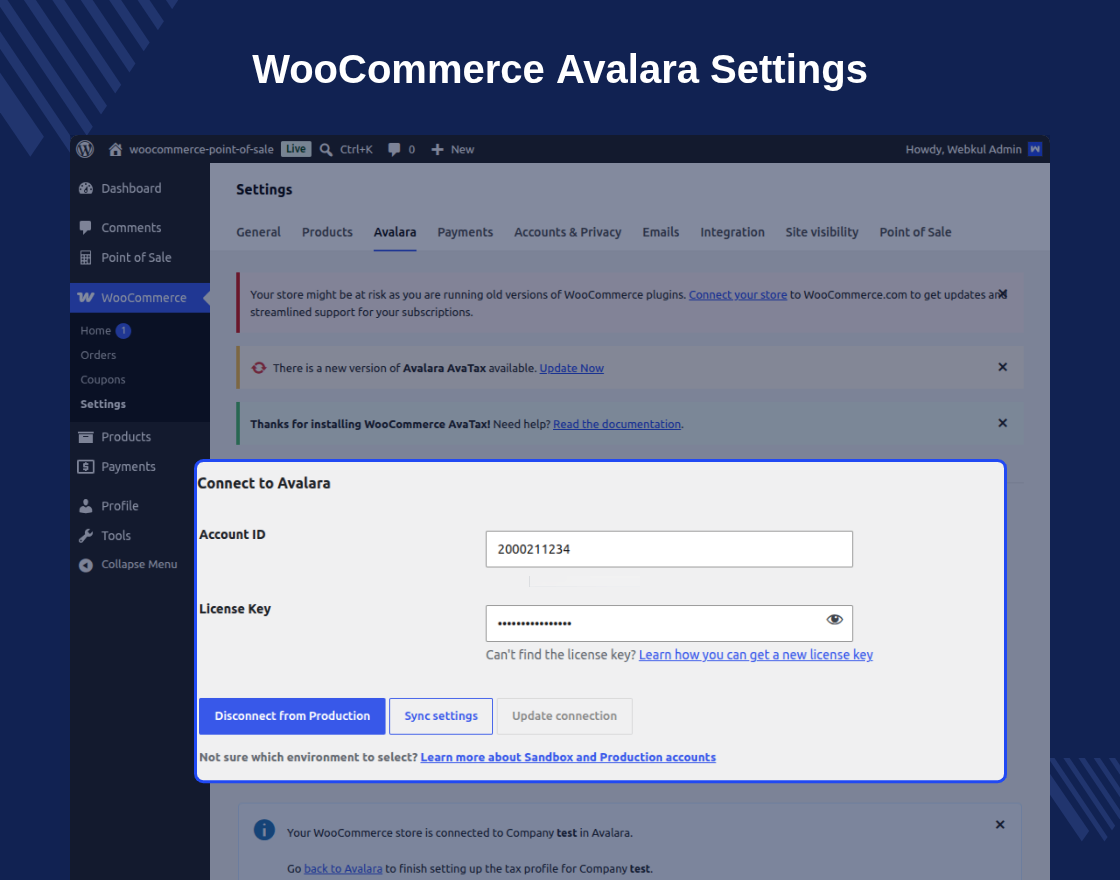 AvaTax Credentials Configuration