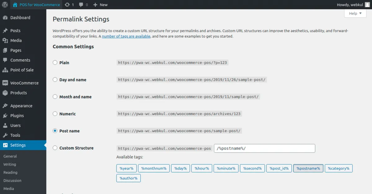 WordPress Permalink Update
