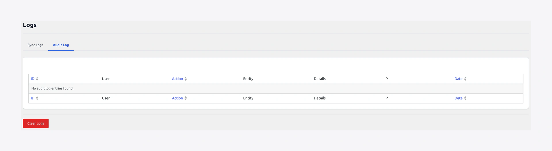 Audit Trail tab