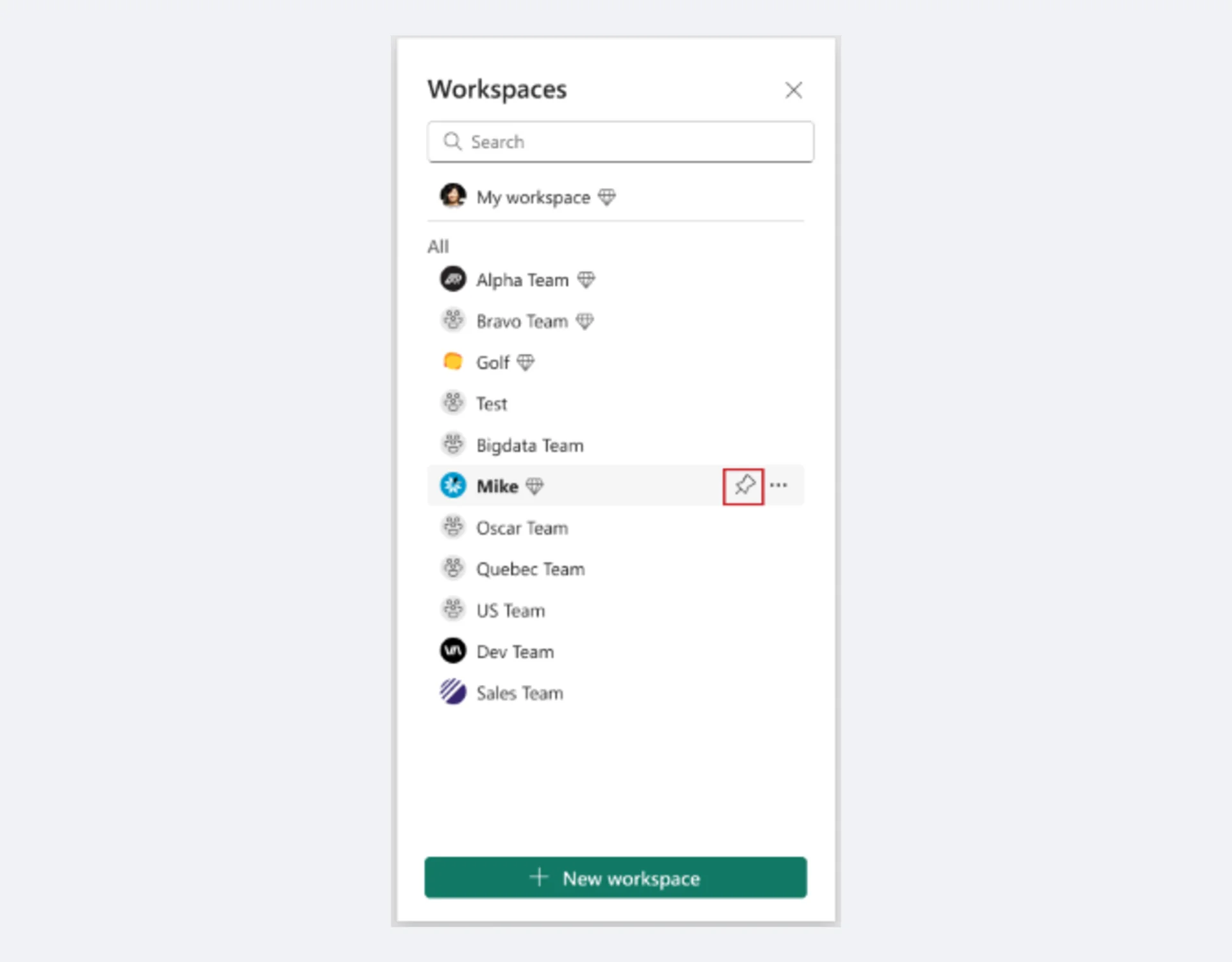 Create a new workspace
