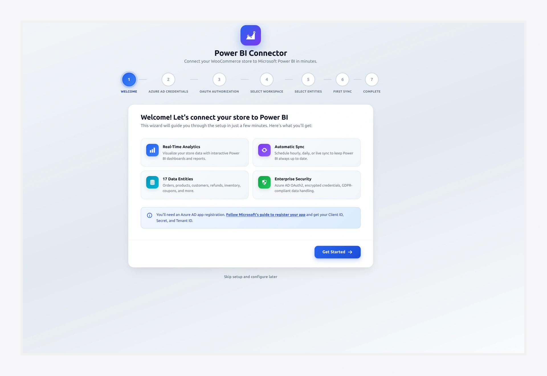 Setup Wizard welcome screen