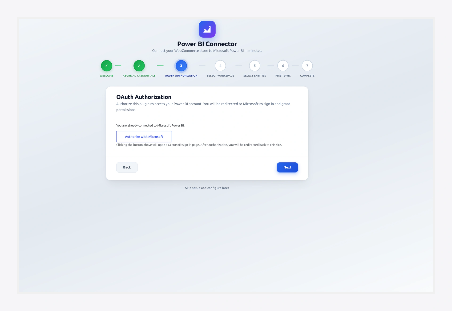 Wizard Step 3 OAuth success