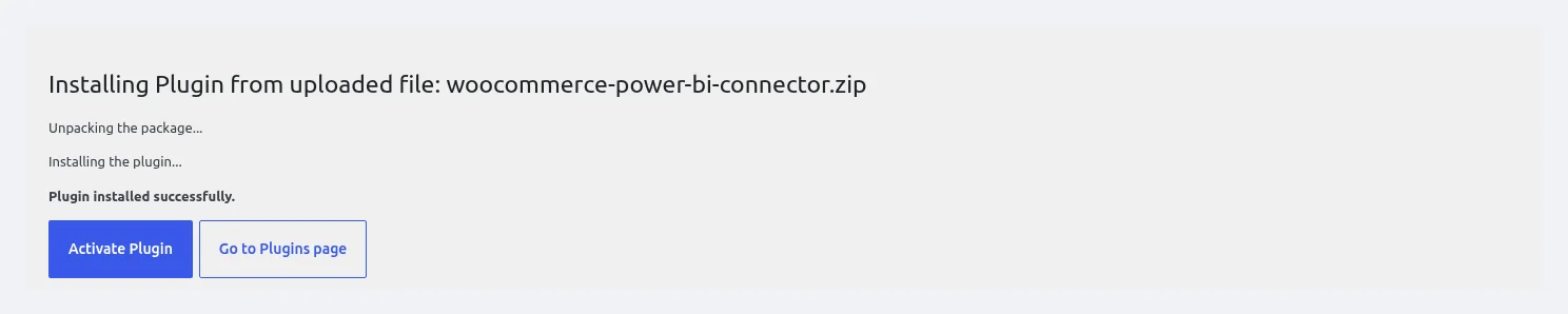 Plugin installed successfully