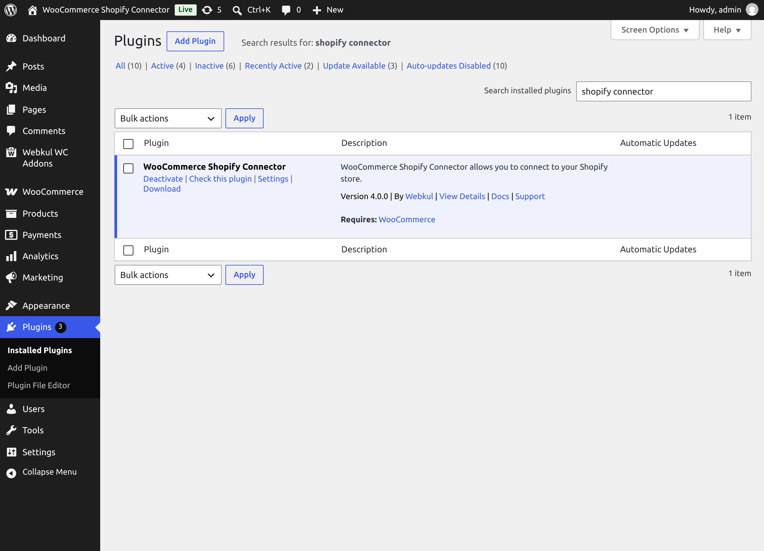 Activate the plugin