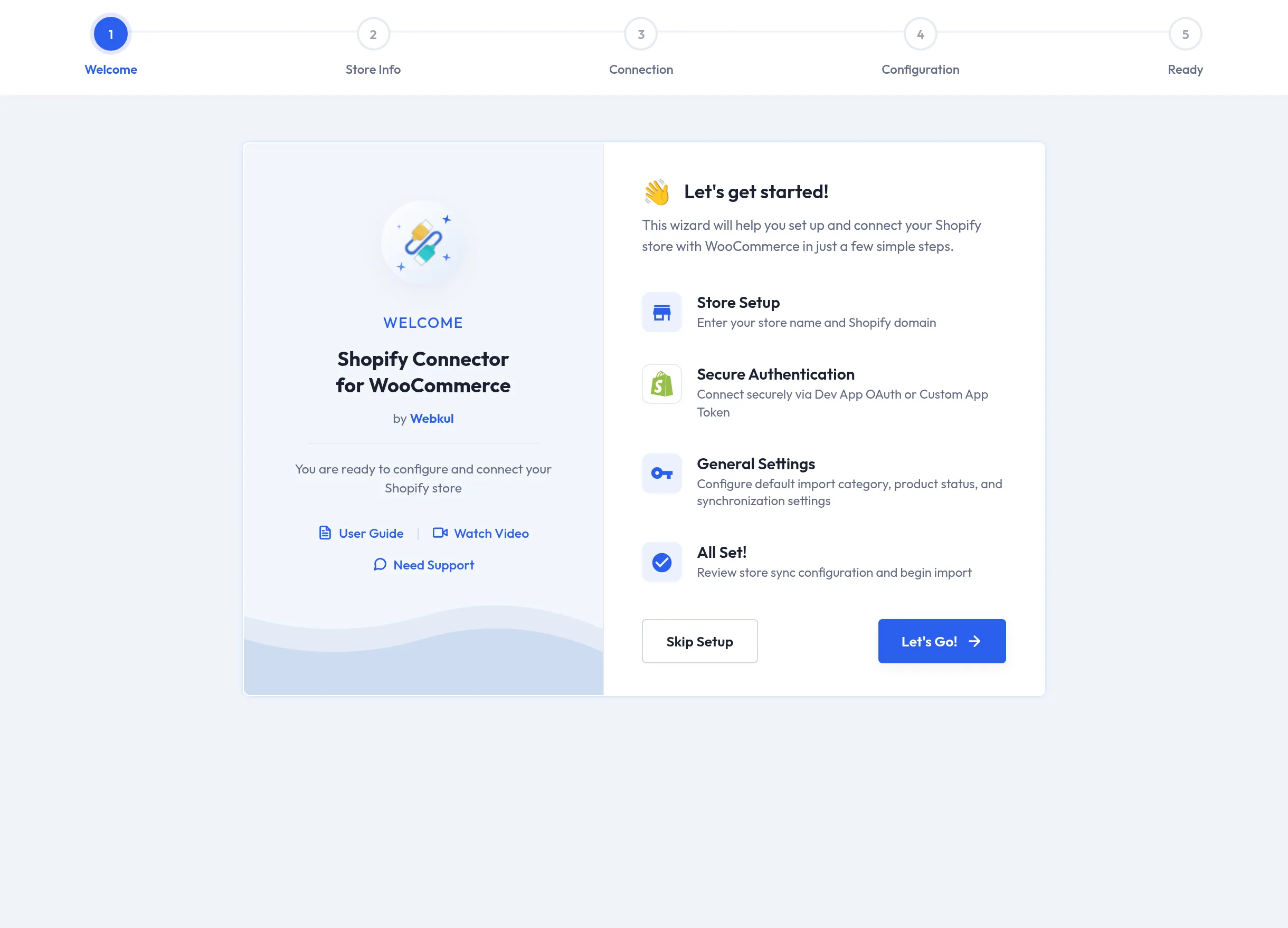 Setup wizard welcome step